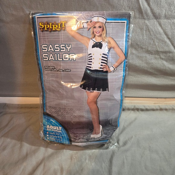 Spirit Halloween Sassy Sailor Costume Adult Women Small 4-6 Navy White 01264811 - Picture 2 of 6
